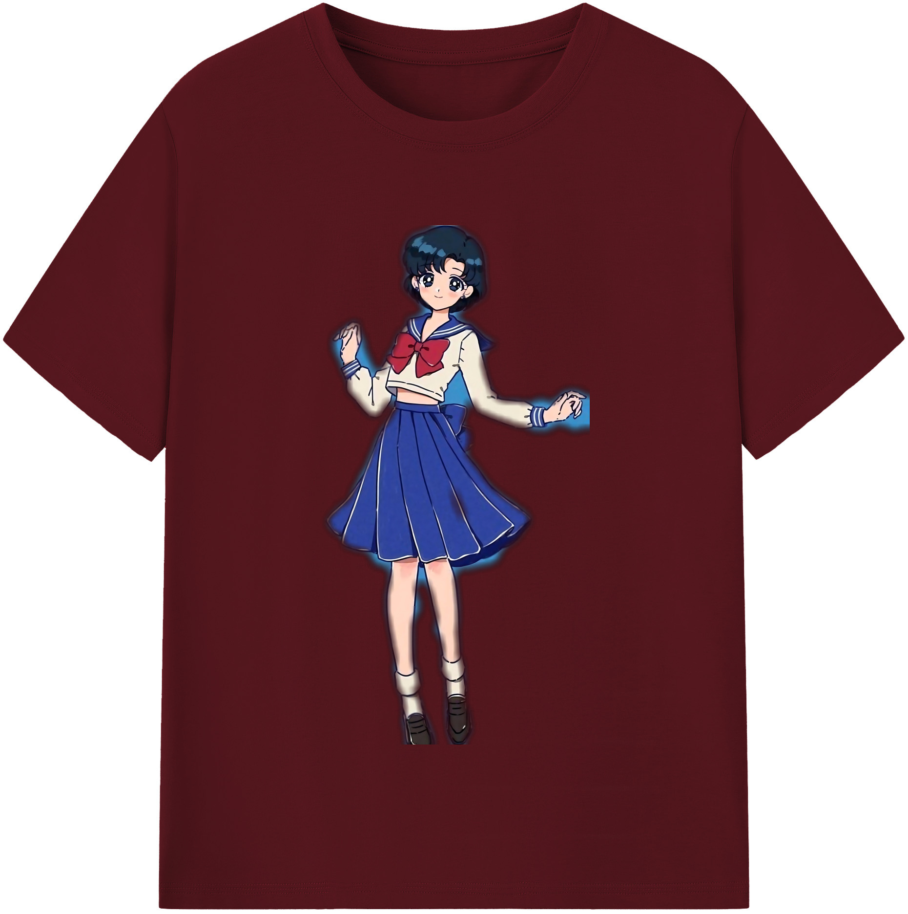 （画像用） 美少女戦士セーラームーン 水野 亜美 みずの あみ Sailor Moon Mizuno Ami 綿100％半袖Tシャツ（フロントプリント）